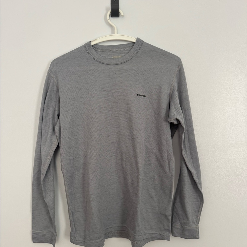 Patagonia Capalene Long Sleeve Crewneck Shirt - Light Gray